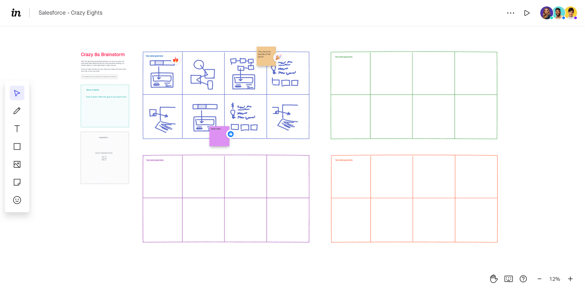 Crazy 8s brainstorming template - Freehand by InVision